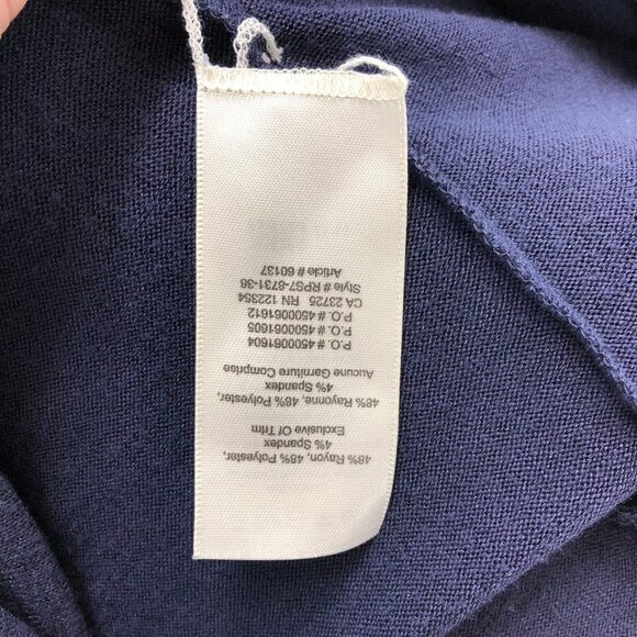 Aritzia Wilfred Free  Navy Blue Moulton Turtleneck sweater dress Open V-Back SP - Picture 12 of 15